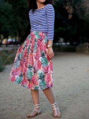 J.Crew A-line skirt in the Ratti pineapple print size 12